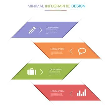 Infographic Elements with business icon on full color background  process or  Stock Illustration