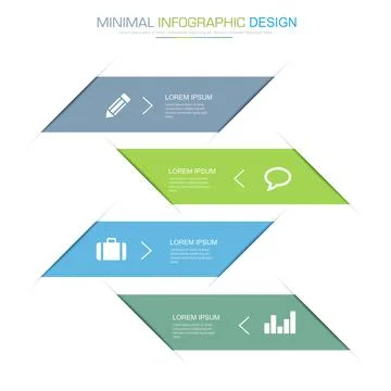 Infographic Elements with business icon on full color background  process or  Stock Illustration