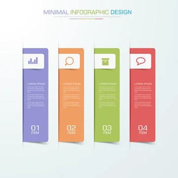 Infographic Elements with business icon on full color background  process or  Stock Illustration