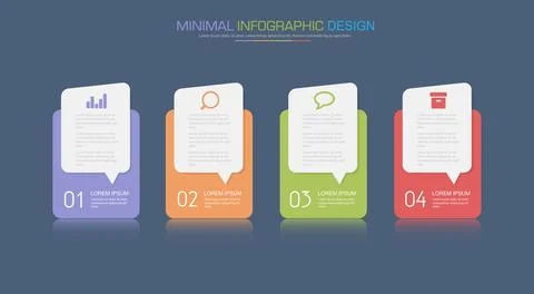 Infographic Elements with business icon on full color background circle proce Stock Illustration