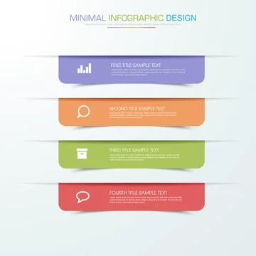 Infographic Elements with business icon on full color background  process or  Illustrazione stock