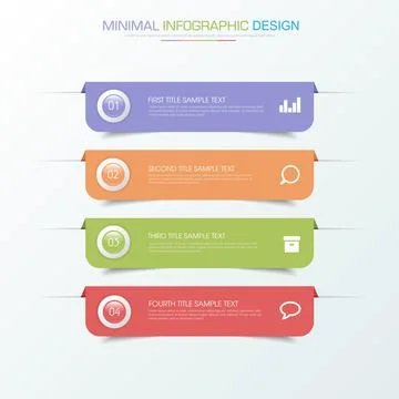 Infographic Elements with business icon on full color background  process or  Stock Illustration
