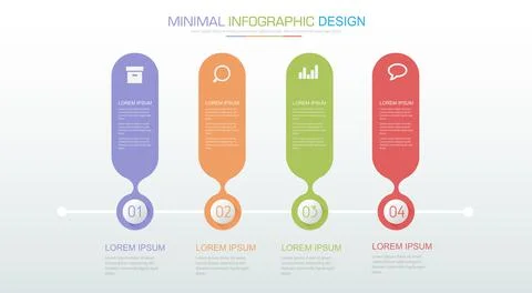 Infographic Elements with business icon on full color background circle proce 스톡 일러스트