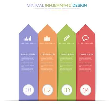 Infographic Elements with business icon on full color background  process or  Stock Illustration