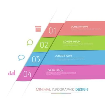 Infographic Elements with business icon on full color background  process or  Stock Illustration