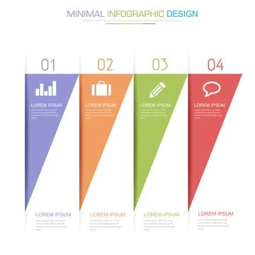 Infographic Elements with business icon on full color background  process or  Stock Illustration