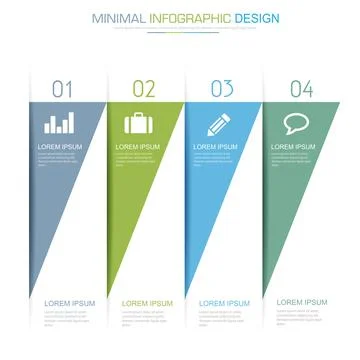 Infographic Elements with business icon on full color background  process or  Stock Illustration