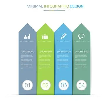Infographic Elements with business icon on full color background  process or  Stock Illustration