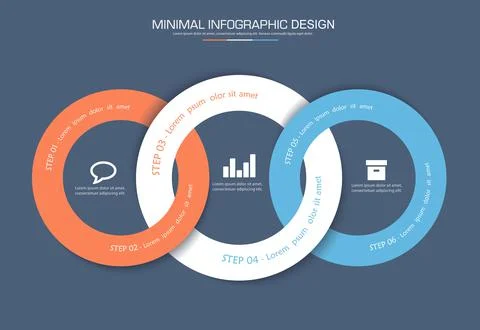 Infographic Elements with business icon on full color background  process or  Stock Illustration