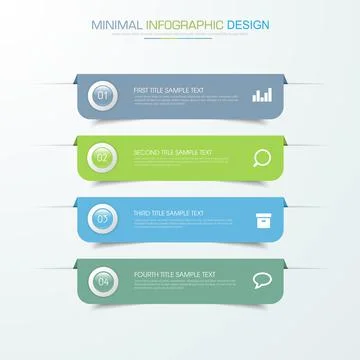 Infographic Elements with business icon on full color background  process or  Stock Illustration