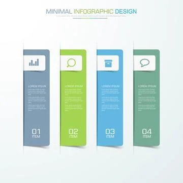 Infographic Elements with business icon on full color background  process or  Stock Illustration