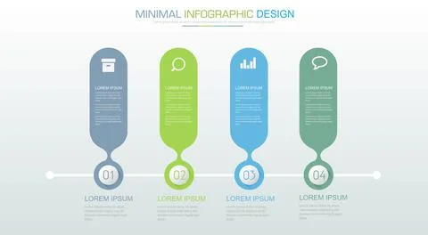 Infographic Elements with business icon on full color background circle proce イラスト素材