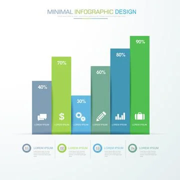 Infographic Elements with business icon on full color background  process or  Stock Illustration