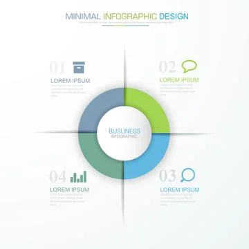 Infographic Elements with business icon on full color background  process or  Stock Illustration