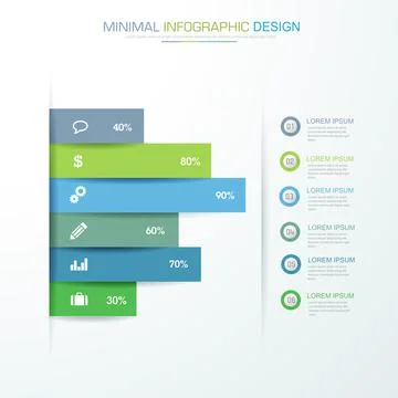Infographic Elements with business icon on full color background  process or  Stock Illustration