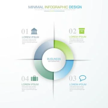 Infographic Elements with business icon on full color background  process or  Stock Illustration