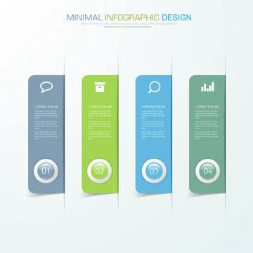 Infographic Elements with business icon on full color background  process or  Stock Illustration
