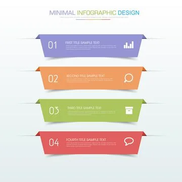 Infographic Elements with business icon on full color background  process or  Stock Illustration