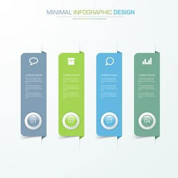 Infographic Elements with business icon on full color background  process or  Stock Illustration