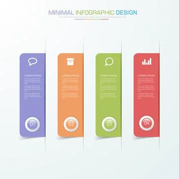 Infographic Elements with business icon on full color background  process or  Stock Illustration