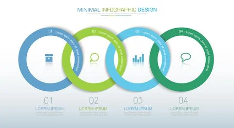 Infographic Elements with business icon on full color background circle proce Stock Illustration