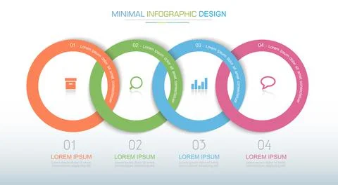 Infographic Elements with business icon on full color background circle proce Stock Illustration