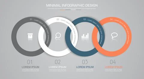 Infographic Elements with business icon on full color background circle proce Stock Illustration