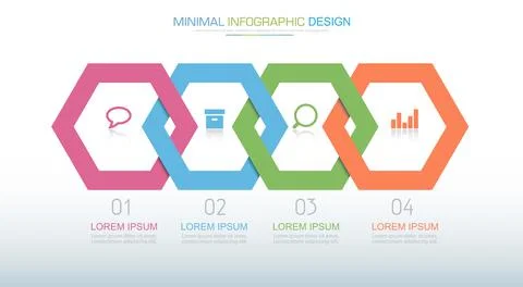 Infographic Elements with business icon on full color background circle proce Stock Illustration