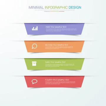 Infographic Elements with business icon on full color background  process or  Illustrazione stock