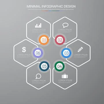 Infographic Elements with business icon on full color background  process or  Stock Illustration
