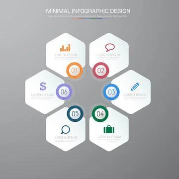 Infographic Elements with business icon on full color background  process or  Stock Illustration