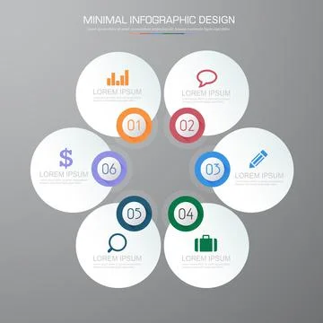Infographic Elements with business icon on full color background  process or  イラスト素材