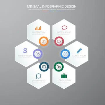 Infographic Elements with business icon on full color background  process or  Stock Illustration