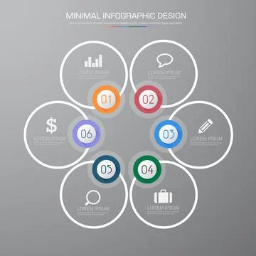 Infographic Elements with business icon on full color background  process or  Stock Illustration