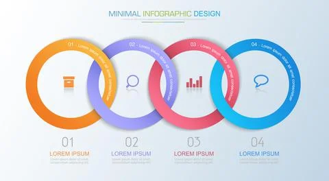 Infographic Elements with business icon on full color background circle proce Stock Illustration
