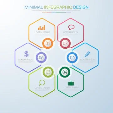 Infographic Elements with business icon on full color background  process or  Stock Illustration