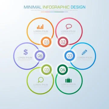 Infographic Elements with business icon on full color background  process or  Stock Illustration