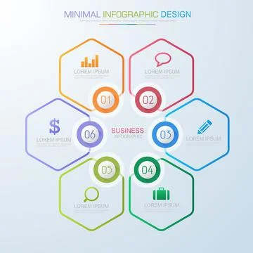 Infographic Elements with business icon on full color background  process or  Stock Illustration