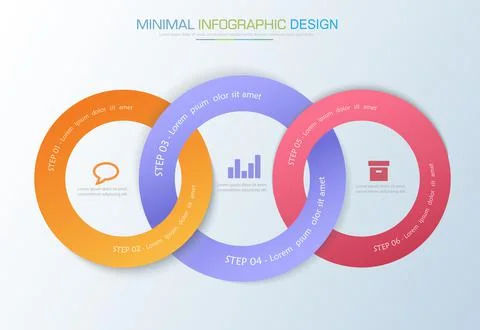 Infographic Elements with business icon on full color background  process or  Stock Illustration
