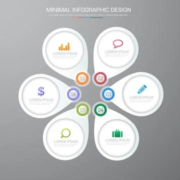 Infographic Elements with business icon on full color background  process or  스톡 일러스트