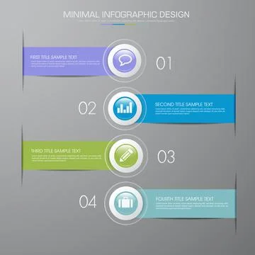Infographic Elements with business icon on full color background  process or  Stock Illustration