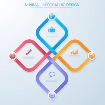 Infographic Elements with business icon on full color background  process or  Stock Illustration