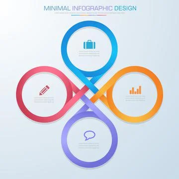 Infographic Elements with business icon on full color background  process or  Stock Illustration