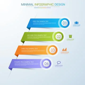 Infographic Elements with business icon on full color background  process or  Stock Illustration