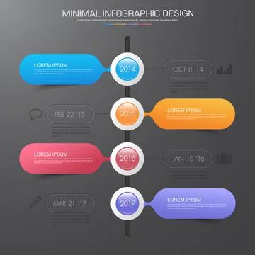 Infographic Elements with business icon on full color background  process or  Stock Illustration