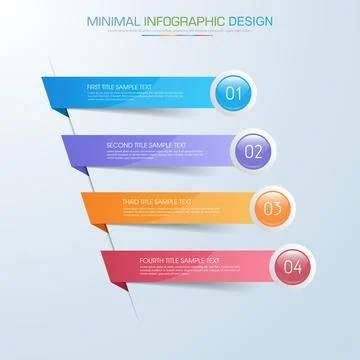 Infographic Elements with business icon on full color background  process or  Stock Illustration