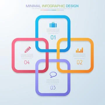 Infographic Elements with business icon on full color background  process or  Stock Illustration