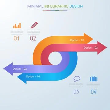 Infographic Elements with business icon on full color background  process or  Stock Illustration