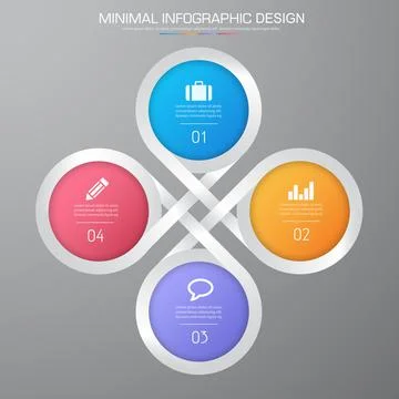 Infographic Elements with business icon on full color background  process or  Illustrazione stock