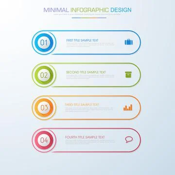 Infographic Elements with business icon on full color background  process or  Stock Illustration